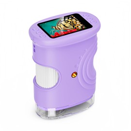 Alotwan Handheld Kids Microscope - Digital 1000X Zoom Mini Pocket Microscope, Portable Travel Toys for Toddlers 3 4 5 6 7 8+ Years Birthday Educational Gifts,STEM Toy, 8GB TF Card Included