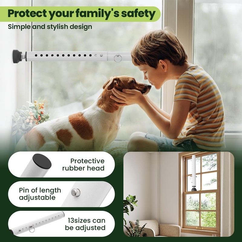 Gadgetzan 1 Pack Window Security Bars Adjustable 11"-18",Portable Short Sliding