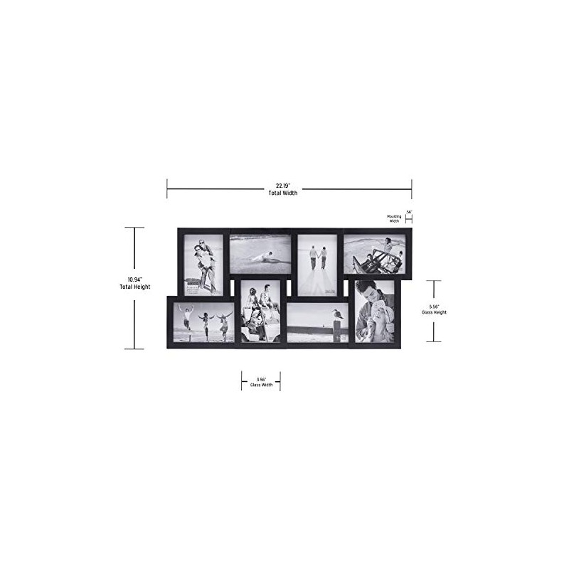 Malden International Designs Puzzle 8-Way Opening Plastic Picture Frame Collage,