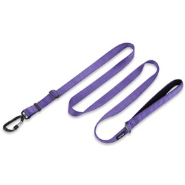 Hyhug Pets Premium Upgraded Adjustable Between 4 Feet and 6 Feet Leash with Sturdy Nylon and Super Soft Neoprene Lined Handle for Medium Large Giant Dogs Lead. (Large, Ultra Violet)