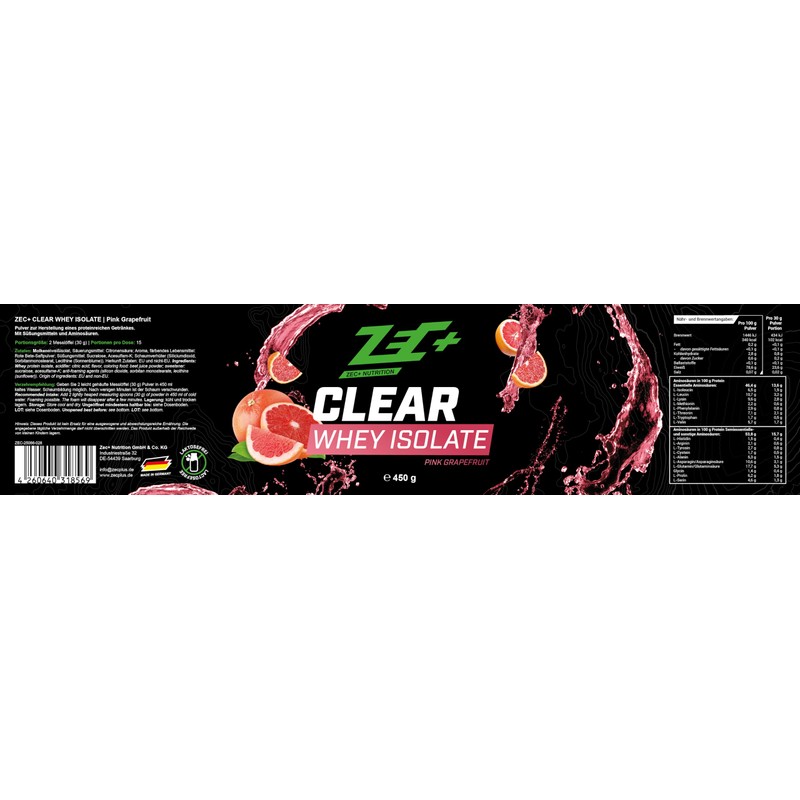 ZEC+ Clear Whey Isolate (450 g, Pink Grapefruit)
