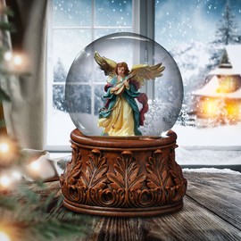 San Francisco Music Box Angel Playing Mandolin Water Globe