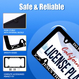 Do You Follow Jesus Close License Plate Frame Funny Religion License Plate Stainless Steel Car Accessory Personalize License Plate 4 Holes Screws Decorative 12.3" X 6.3" Men Women