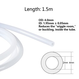 Aokin 1.5m White PTFE Bowden Tubing for 1.75mm Filament with 2 Pcs PC4-M6 Fittings and 2 Pcs PC4-M10 Pneumatic Fittings for Creality Ender 3/3 Pro, Ender 5/5 Pro, CR-10/10S 3D Printer, etc
