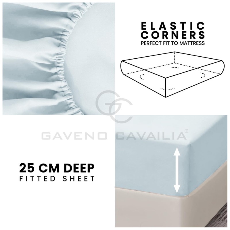 Fitted Bed Sheets King Size (150x200 cm) - Breathable Fitted