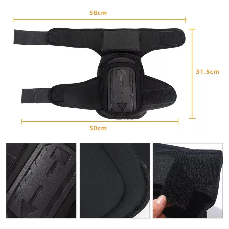 Rodilleras Kidomy Negras Resistente Uso Construcción Velcro Ajustable