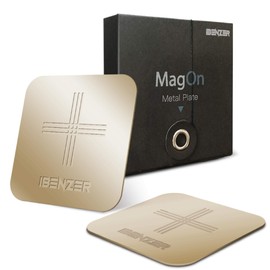 Metal Plate for Magnetic Mount, iBenzer MagOn Car Magnet for All Magnetic Phone Car Mount Holder or Magnetic Cell Phone Holder,2 Pack,Gold, CMH-MP03GD-A