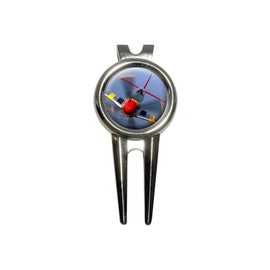World War 2 II Fighter Plane Aircraft Golf Divot Repair Tool and Ball Marker