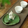 Incense Holder Ceramic Stick Incense Burner Holder Lotus Leaf Frog