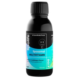 Kids Liposomal MultiVitamin - Strawberry Bubblegum Flavour - lipolife. Comprehensive multivitamin and Mineral Liquid Supplement for Ages 1+. 30 Servings.