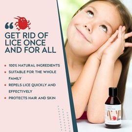 LISCH 100% Natural Head Lice Treatments That Kills Eggs and Lice - Organic Nit Treatment for Kids - Daily Nit Shampoo Extra Strength - Headlice Treatment for Adults and Kids, 250ml of nit Solution