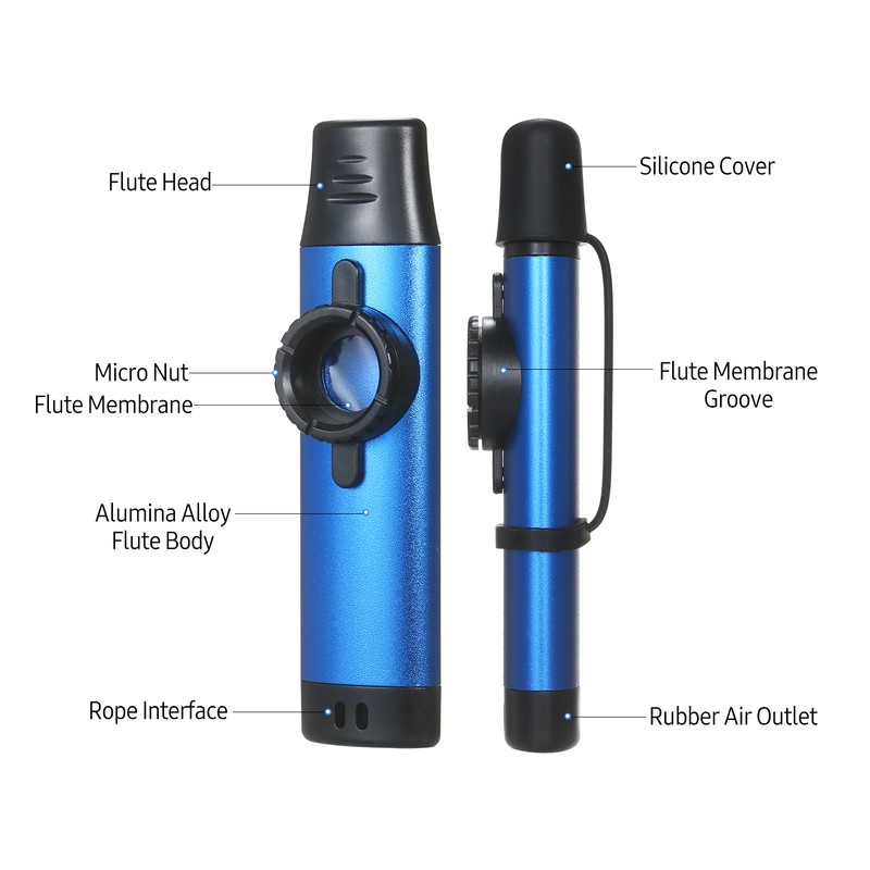Aluminum Alloy Kazoo Woodwind Instrument Musical Instrument for Beginners Blue