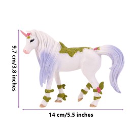 Fuwraixis Flower Unicorn Toy, European Fairytale Elf Horse, Simulation Mythical Creature Models, Gifts for Children from 3 Years