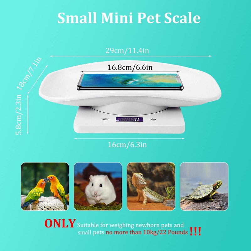 Digital Mini Pet Scale, Small Animal Weight Scale, Portable LCD