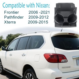 Jhyzxiang Rear Seat Cup Holder Compatible with Ni-ssan Frontier 2006-2021 Pathfinder 2009-2012 Xterra 2009-2015 OE Replacement 96965-ZS00A,96965-ZP00D,Rear Seat Center Console Cup Holder Insert