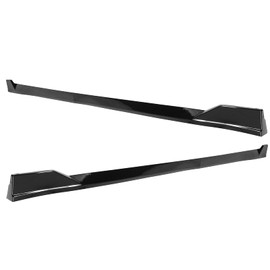 IKON MOTORSPORTS, Side Skirts Compatible with 2018-2024 Toyota Camry SE XSE, TRD Style Gloss Black PP Polypropylene Side Extensions Line Protector Rocker Panel Splitter Left Right Side, 2019 2020