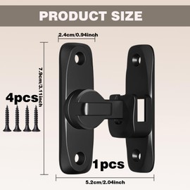 Iniret Barn Door Latches, 1Pcs Flip Gate Latches, Bedroom Door Lock, Gate Lock, Barn Sliding Door Latch Safety Door Bolt Lock Suitable for Cabinets, Garden, Bathroom, Outdoor, Garage, Window