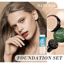 Set Maquillaje Facial Base Crema Cojín Aire Mushroom Head Polvos Sueltos Ligeros Grasos Líquida Cobertura Total Hidratante Duradera