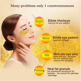 24K Gold Collagen Under Eye Masks - Reduce Puffy Eyes, Dark Circles, and Bags - Hyaluronic Acid & Collagen Eye Pads to Smooth Wrinkles and Hydrate Skin