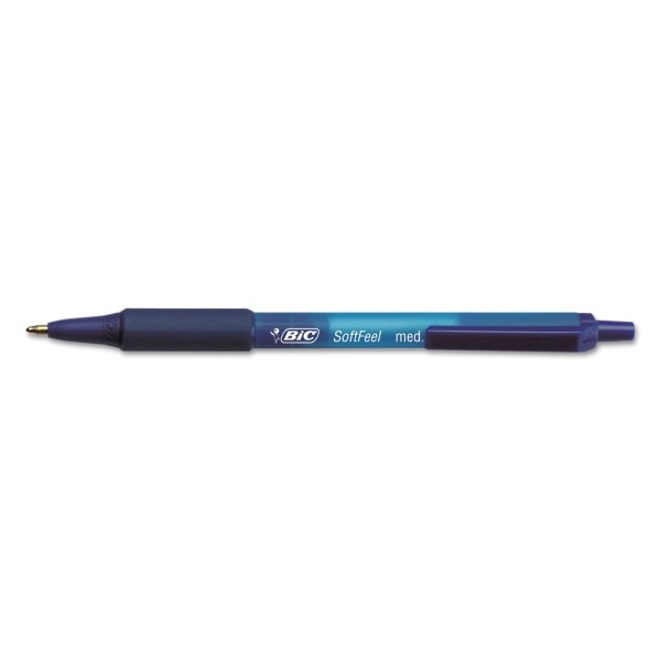 Bic Soft Feel Retractable Ballpoint Pen Blue Ink 1mm Medium