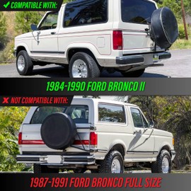 USR 84-90 Bronco 2 Tail Light – Rear Tail Lamps Set (Left + Right) Compatible with 1984-1990 Ford Bronco II Compact SUV All Models XL, XLT, XLS, Base and Eddie Bauer (SMOKE LENS TAIL LIGHTS)