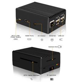 Geekworm Raspberry Pi 3 B+/ 3B Case, Passive Cooling Metal Case & Aluminum Metal Case for Raspberry Pi 3 B+ Raspberry Pi 3 B (P252)