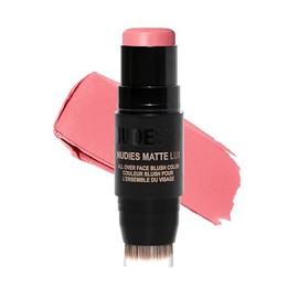 Nudestix Nudies Matte Lux – 3-in-1 Soft-Matte Blush Stick for Cheeks, Eyes & Lips with Built-In Brush | Cream-to-Powder Finish with Blurring Effect | Clean, Vegan, Travel-Friendly Makeup (Rosy Posy)