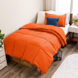 Bare Home Comforter Set - Twin/Twin Extra Long Size - Ultra-Soft - Goose Down Alternative - Premium 1800 Series - All Season Warmth (Twin/Twin XL, Orange)