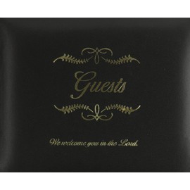 Small bonded leather all occasion guest book - black