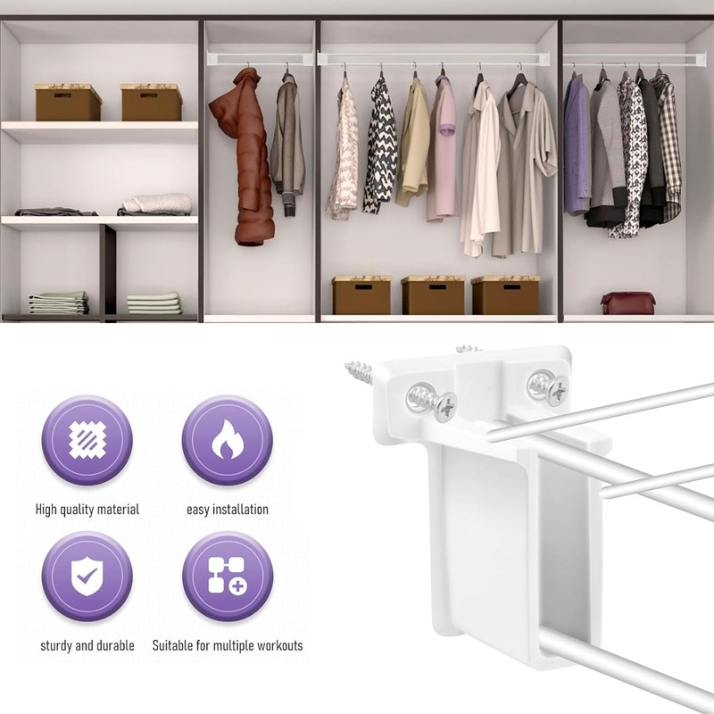 8 Pack Wire Shelf End Brackets,Heavy Duty White Plastic Closet