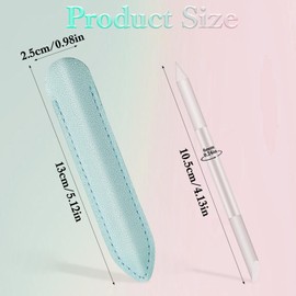 2 PCS Glass Cuticle Pusher Tool with Leather Case, Cuticle Remover Tool Etched Dual-Ended Manicure Stick Fingertip Precision Filing Nail Trimmer Manicure Tools for Nail Salons Home
