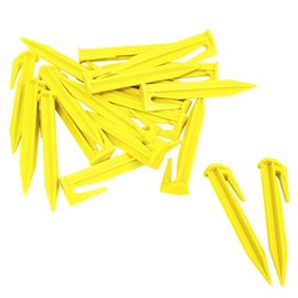 200x 3.3” Grass Green Boundary Wire Stake Lawn Plastic Tent Pegs Landscape Staples for Robomow Mower Husqvarna Automower Pet Fence for use in Garden Lawn (Yellow)