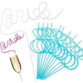 12PCS Bachelorette Party Decoration Straws Includes 1 White +1Pink Large Bachelorette Party Straws,10Blue Diamond Straws for Bridal Shower Party Decorations Wedding Birthday Gifts