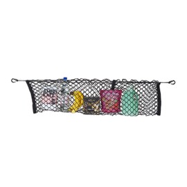Relaxdays Car Luggage Net Elastic Storage Net Headrest Boot Net with Hooks Universal Black 1 Piece