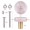 Rockcloud Pack of 4 Round Crystal Stone Drawer Knobs Rose