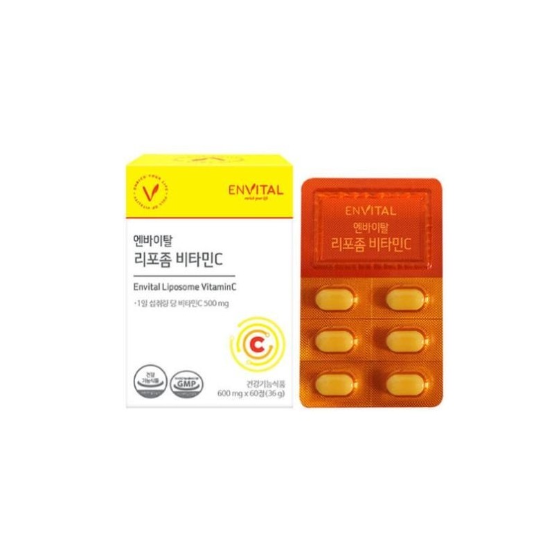 Envital 엔바이탈 리포좀 비타민C 미니 사이즈 600mg 60정 EnVital Liposome