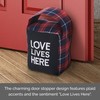 Elements Plaid Love Lives Here Weighted Fabric Door Stopper, Polyester
