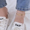 18k ball chain, two-line snake rope, two-line silver anklet, two-line