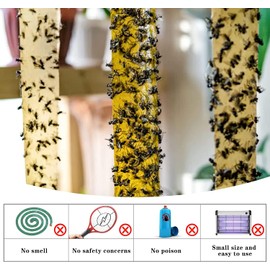 BTORER 8Pcs Glue Paper Trap for Catching Bugs Insects Fruit Flies Moths, Sticky Hanging Fly Trape Catcher Ribbon, Fruit Fly Gnat Trap for House, Garden, Bullpen, Stable,Pasture - Eco-Friendly