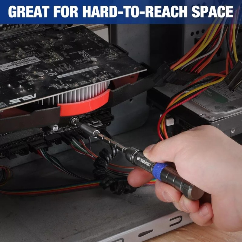 WORKPRO 24 in 1 Magnetic Screwdriver Set w/Extendable Pole Mini