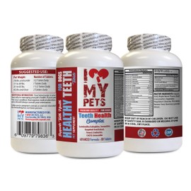 I LOVE MY PETS LLC Dog Breath Tablets - Dog Teeth Health Complex - for Healthy Gums and Bad Breath - Bilberry for Dogs - 60 Treats (1 Bottle)