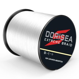 Dorisea Extreme Braid 100% Pe 300m/328Yards Braided Fishing Line 6-550Lb Test Fishing Wire Fishing String-Abrasion Resistant Incredible Superline Zero Stretch Small Diameter (White, 15lb/0.18mm)