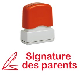 Signature des Parents Self Inking Teacher Stamp Red Ink Reusable Image 39x10mm