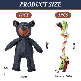 1 Piece Bear Doll Sound Toy And 1 Piece Pet Teething Rope, Fun Dog Toys, Pet Chew Toys, Pet Supplies