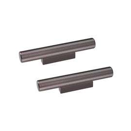 KOVNISE 2 PCS Cabinet Pulls Aluminium Profiles Modern Simple Light Luxury Style for Cabinet, Drawers and Wardrobe Doors Kitchen Cabinet Hardware Square Bar Drawer Handles (Grey)