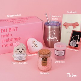 Tixlux Gift for women, "Schön, dass du da bist" gift set, loving birthday gift for girlfriend, sister, wife and colleague, perfect surprise for birthday, Mother's Day gift