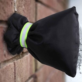 Outside Tap Covers for Winter, Large Outdoor Tap Cover Insulated Protector with Reflective Strip, Waterproof & Thickened Thermal Tap Jacket Protects Your Tap from Freezing Bursting - Black