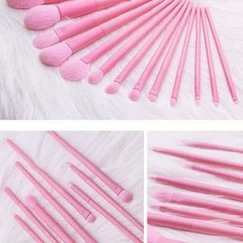 DHAEY Brocha de Maquillaje Pincel de Maquillaje Rosa de 13 Piezas Pincel de Sombra de Ojos de Fibra sintética no irritante Belleza                    