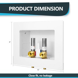 Seelink Washing Machine Outlet Box, Double Drains, Single Lever, 1/2 Inch Pex Crimp Inlet x 3/4 Inch MHT Outlet Connection, with Stainless Steel Water Hammer Arrestor(WM016)