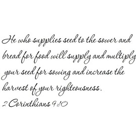 Tapestry Of Truth - 2 Corinthians 9:10 - TOT10796 - Wall and Home Scripture, Lettering, Quotes, Images, Stickers, Decals, Art, and More! - He who Supplies Seed to The Sower and Bread for Food Will…
